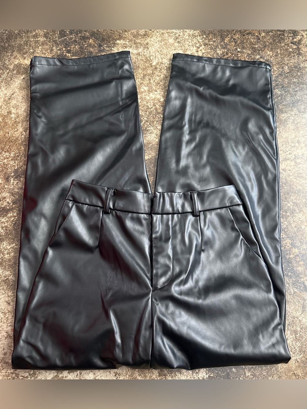 SHEIN Black Faux Leather Pants